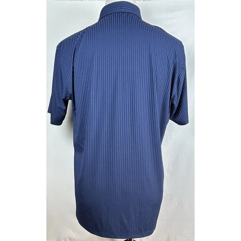 Performance Polo Shirt Men’s Large Anti-UV 4-Way Stretch Super-Soft Touch Blue